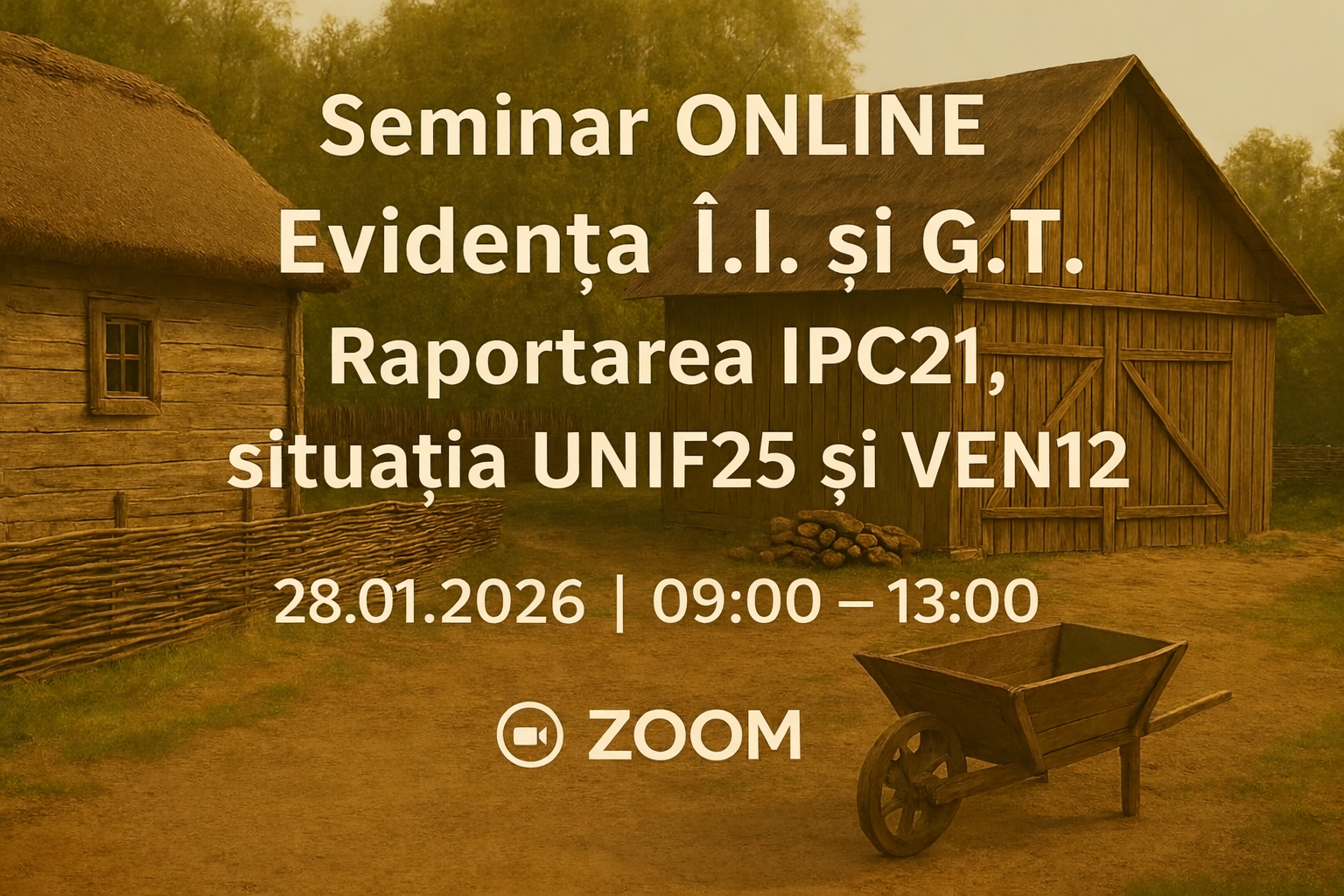 Seminar ONLINE „Evidența Î.I. și G.Ț. Raportarea IPC21, situația UNIF25 și VEN12”