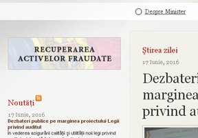 Pe site-ul Ministerului Finanţelor a apărut bannerul „Recuperarea activelor fraudate”