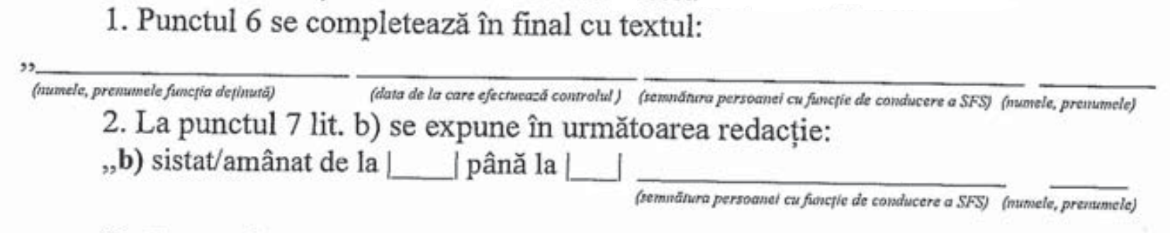 S-a aprobat noul formular al Deciziei privind inițierea controlului