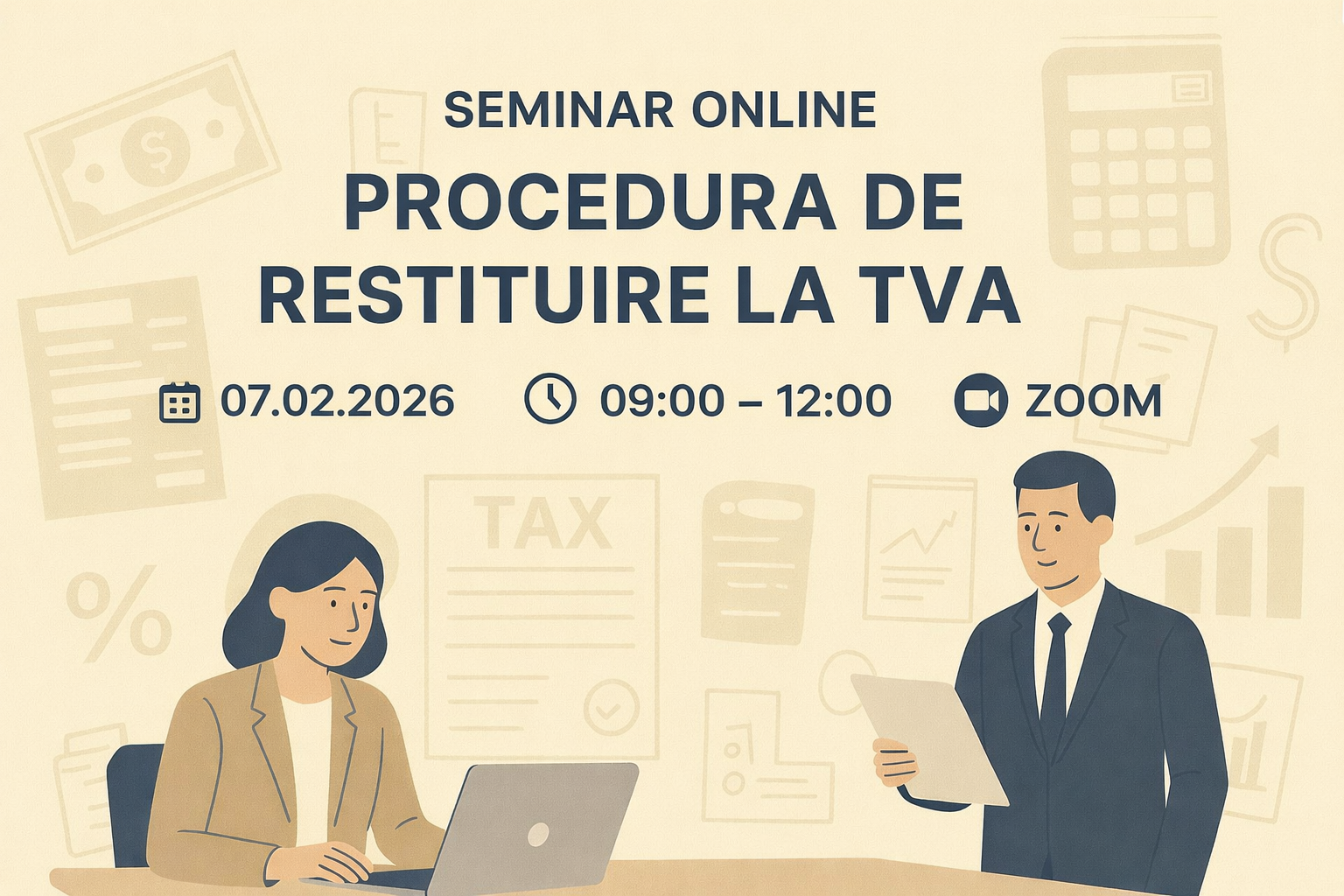 Seminar ONLINE „Procedura de restituire la TVA”