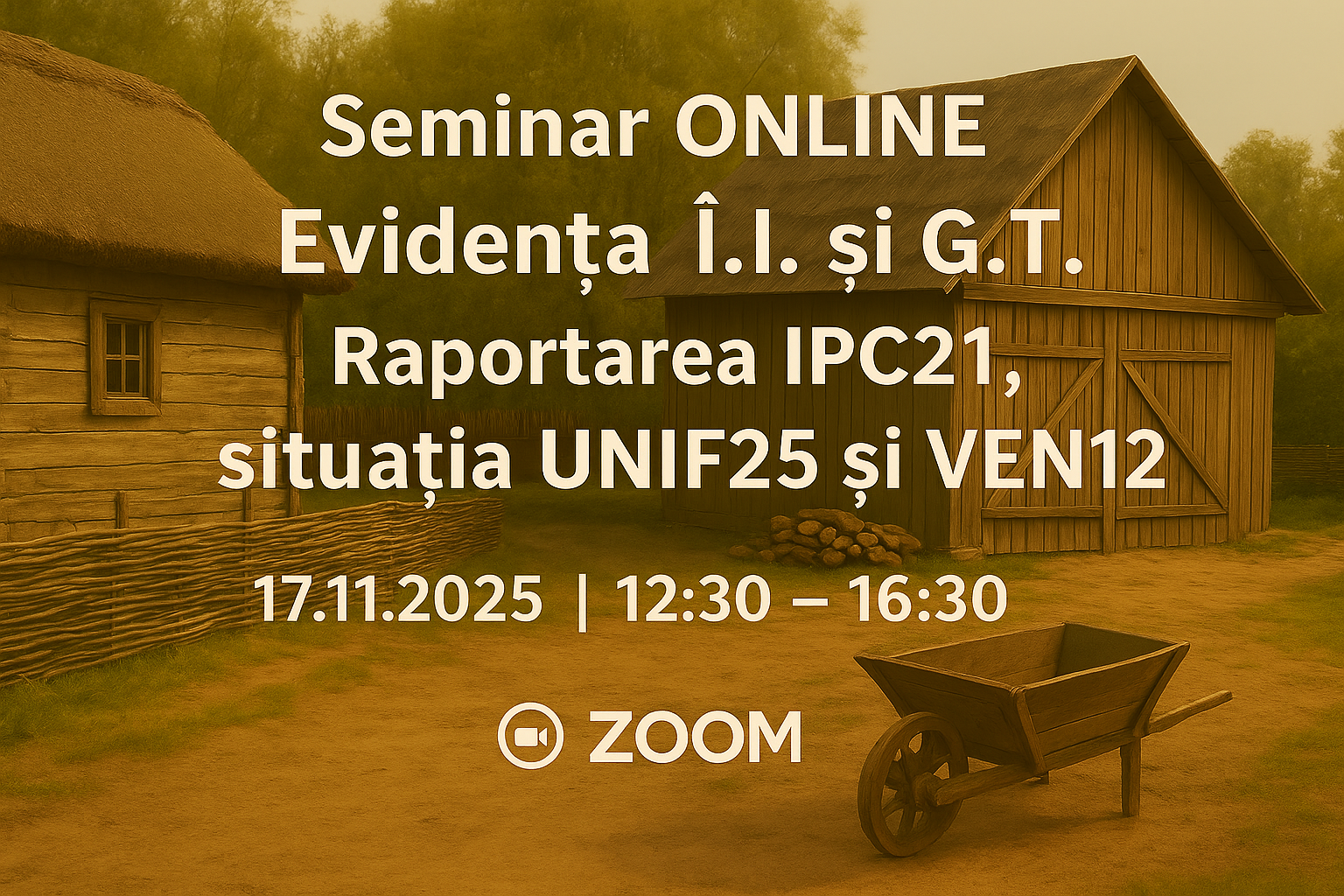 Seminar ONLINE „Evidența Î.I. și G.Ț”. Raportarea IPC21, situația UNIF25 și VEN12”
