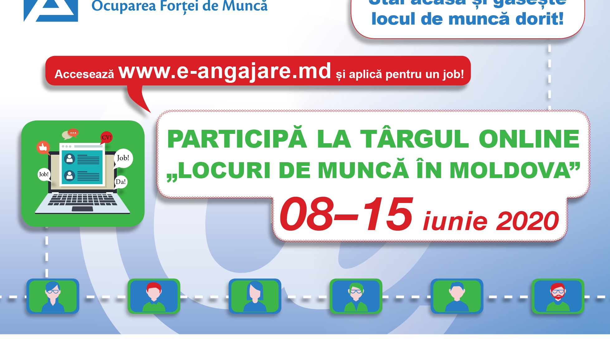 „Recrutează eficient” „Angajează-te inteligent!”. Participă la Tîrgul online al locurilor de muncă, ediția a XVIII-a „Locuri de muncă în Moldova”