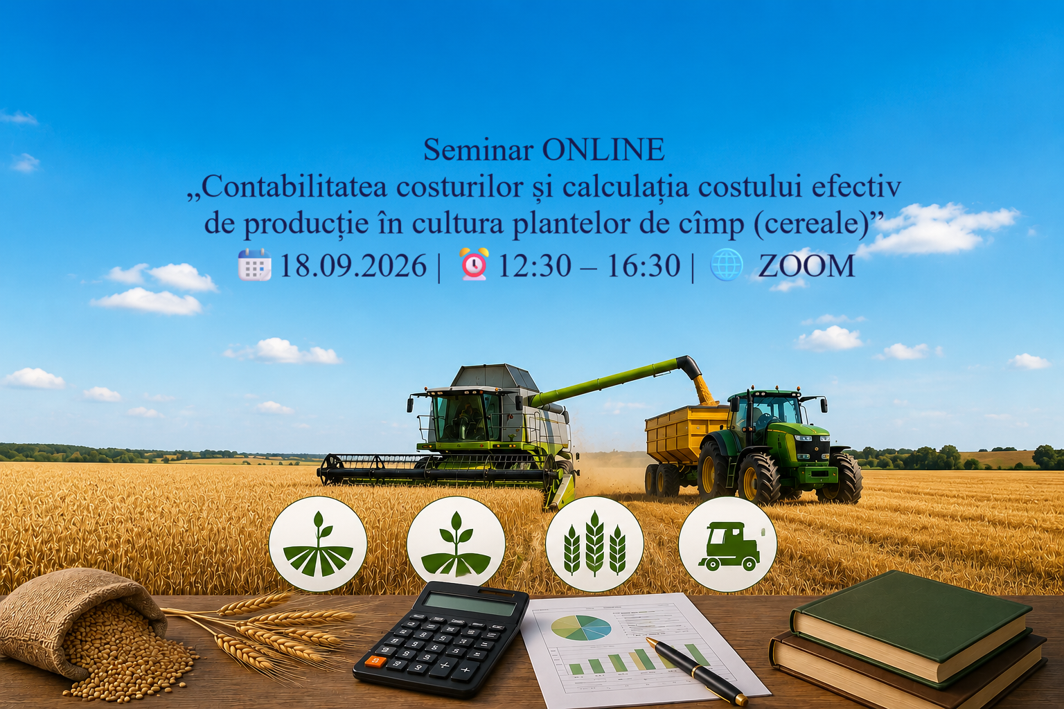 Seminar ONLINE „Contabilitatea costului efectiv de producție în agricultură (cereale)”