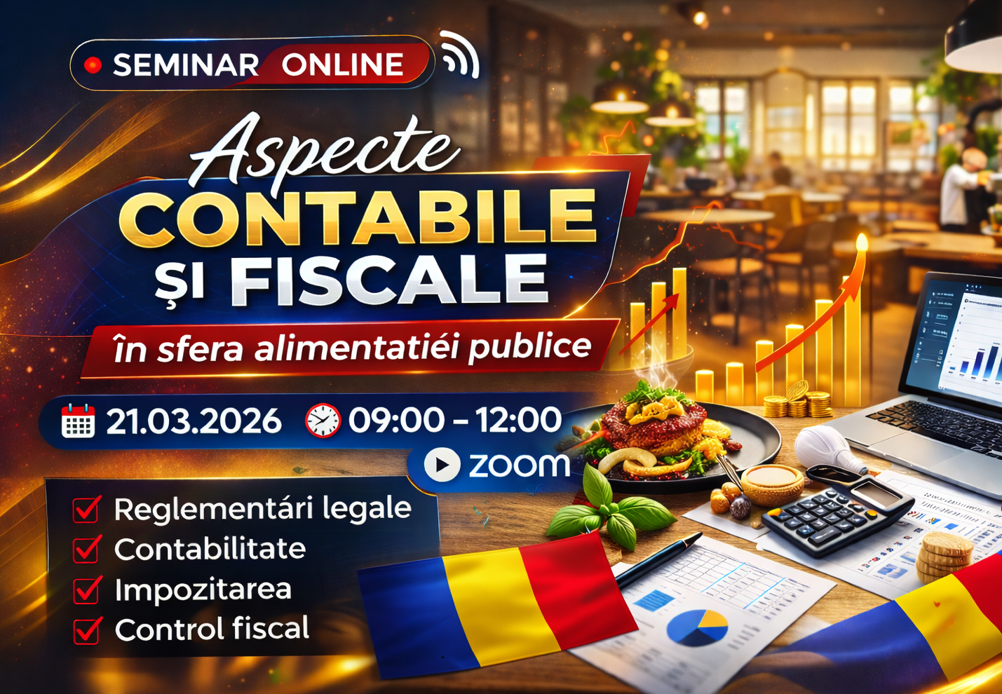 Seminar ONLINE „Aspecte contabile și fiscale în sfera alimentaţiei publice”