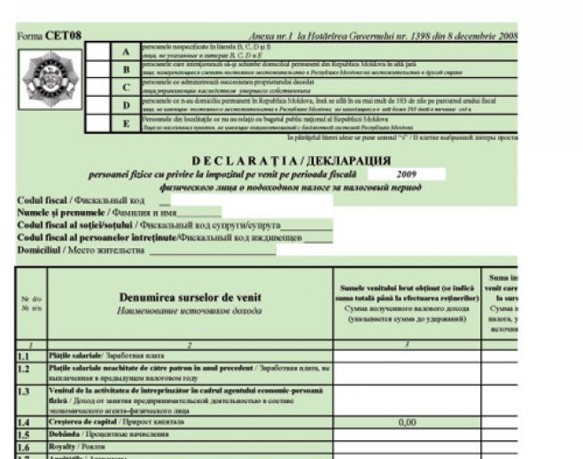 IFS mun. Chişinău vă informează că la 25 martie curent expiră termenul de prezentare a Declaraţiei cu privire la impozitul pe venit pentru anul 2015