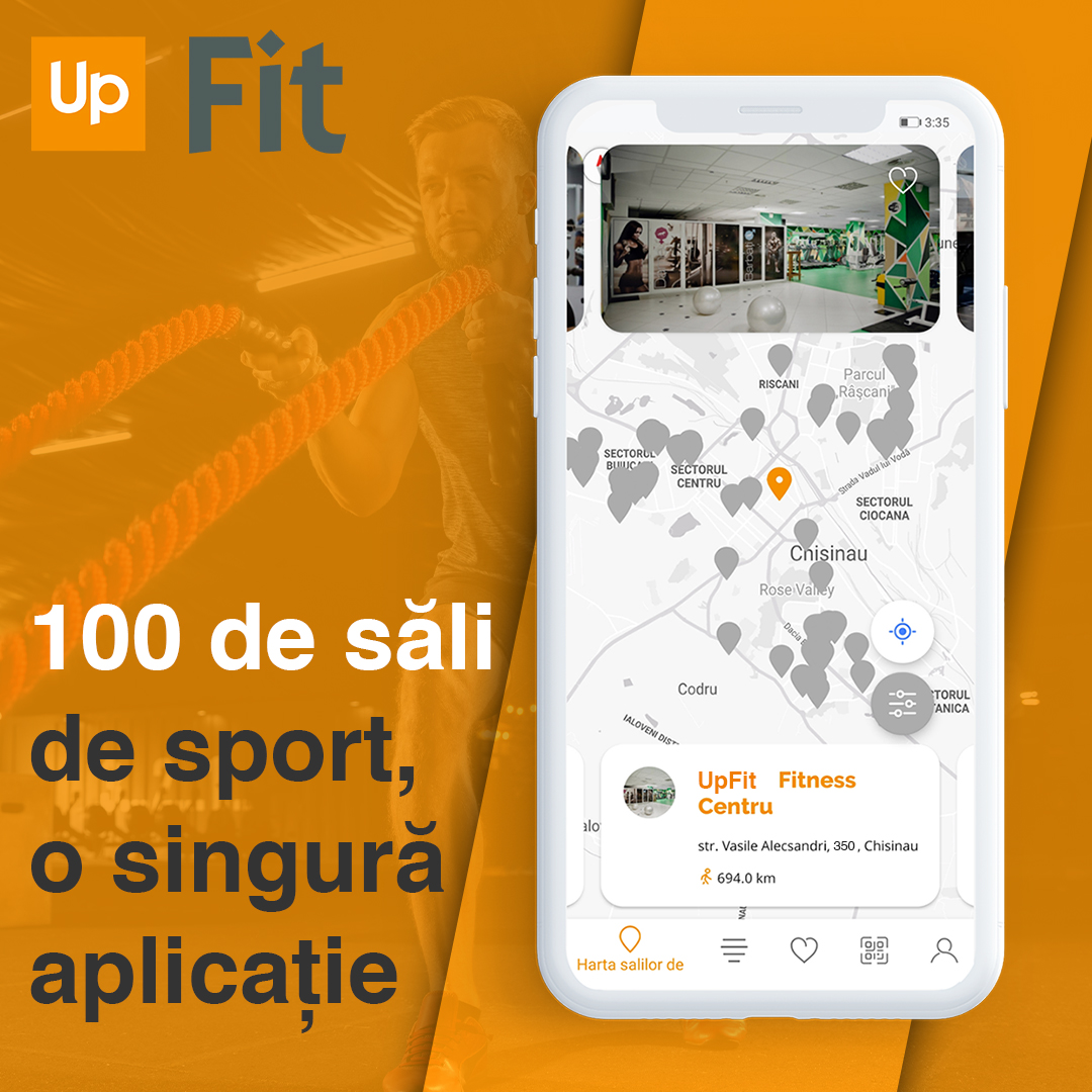 Acces la peste 100 de săli sportive cu aplicația UpFit
