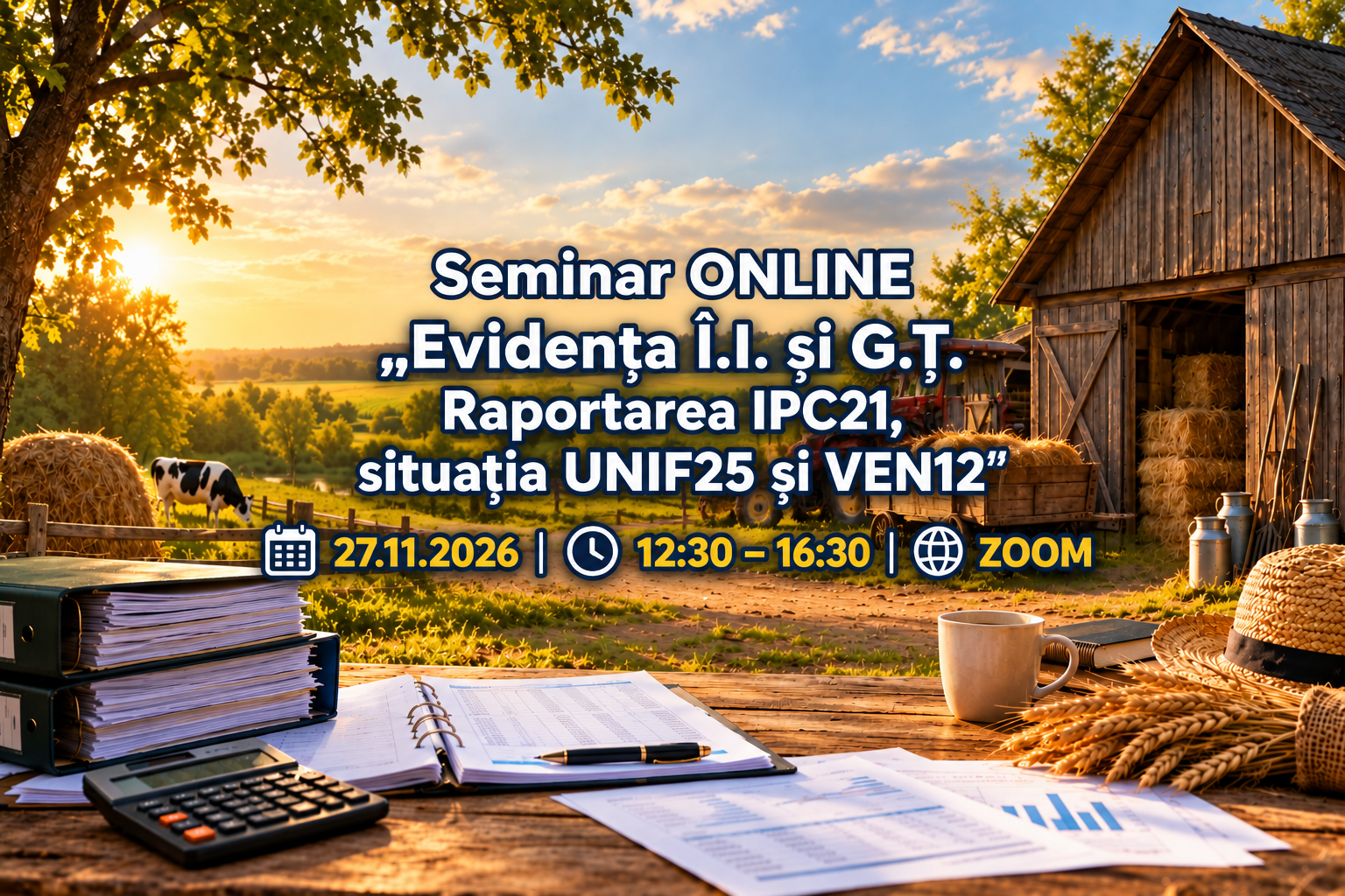 Seminar ONLINE „Evidența Î.I. și G.Ț. Raportarea IPC21, situația UNIF25 și VEN12”