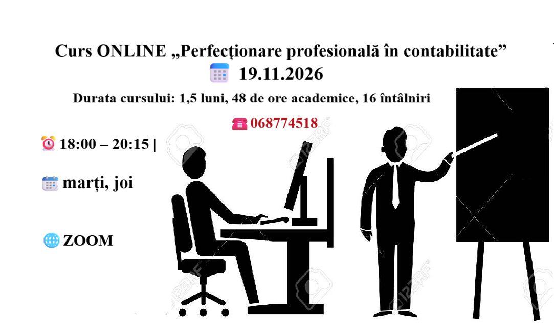 Curs ONLINE „Perfecționare profesională în contabilitate”